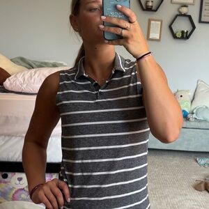 Nike Black Fitted Sleeveless Polo Tank